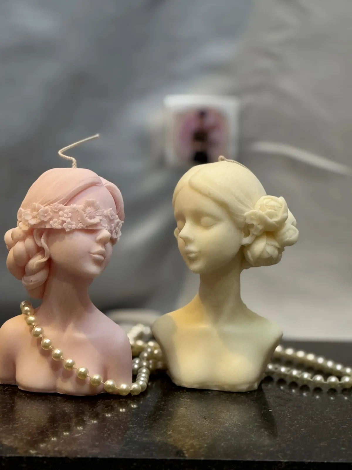 Muse – Female Bust Candle handmade female bust candle made from soy wax sculptural decorative candle Muse