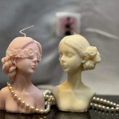 Muse – Female Bust Candle handmade female bust candle made from soy wax sculptural decorative candle Muse