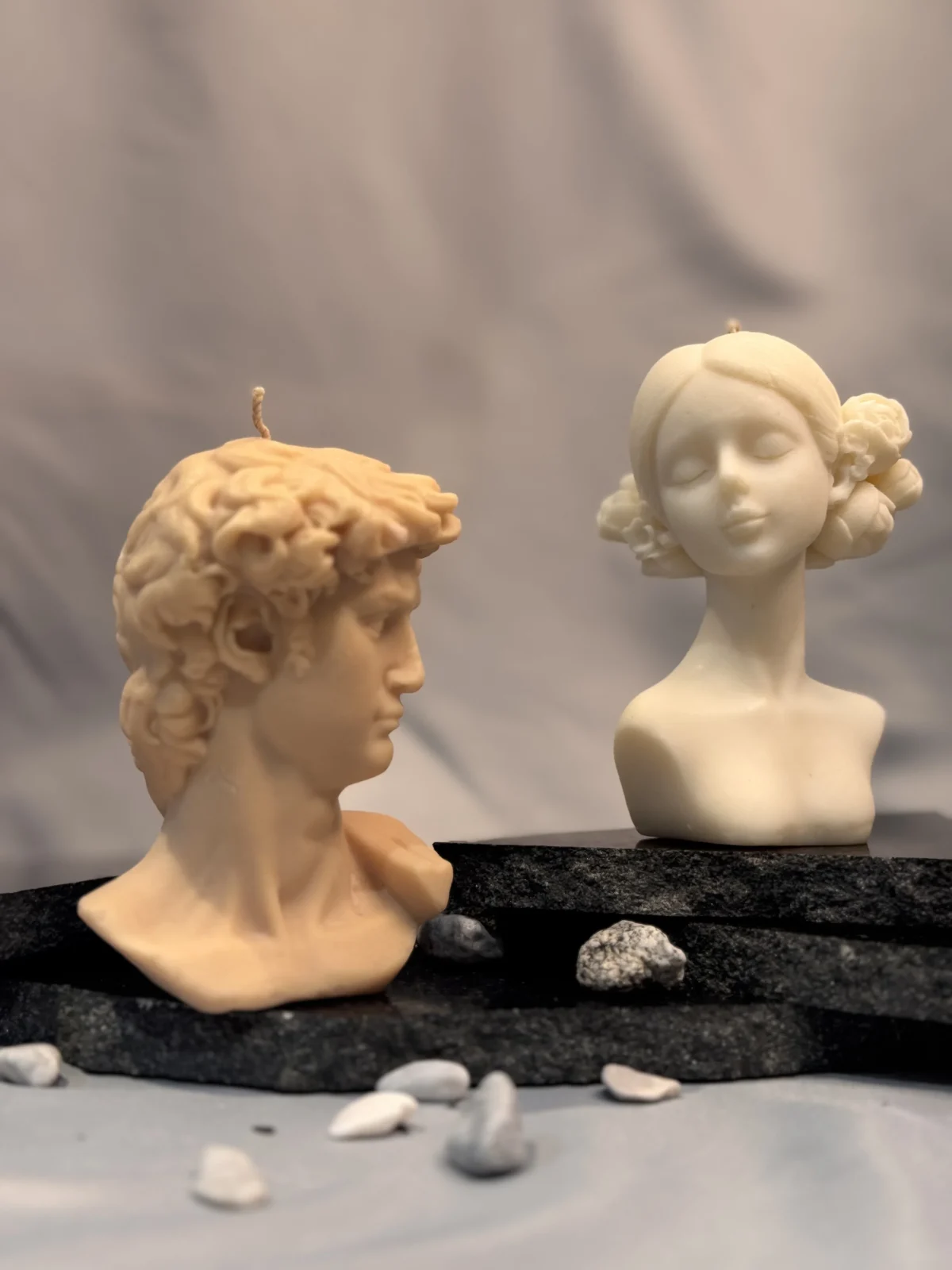 Muse – Female Bust Candle handmade female bust candle made from soy wax sculptural decorative candle Muse