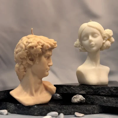 Muse – Female Bust Candle handmade female bust candle made from soy wax sculptural decorative candle Muse