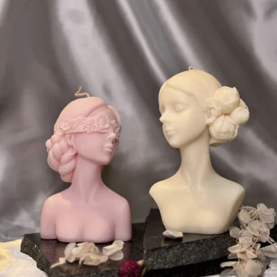 Muse – Female Bust Candle handmade female bust candle made from soy wax sculptural decorative candle Muse