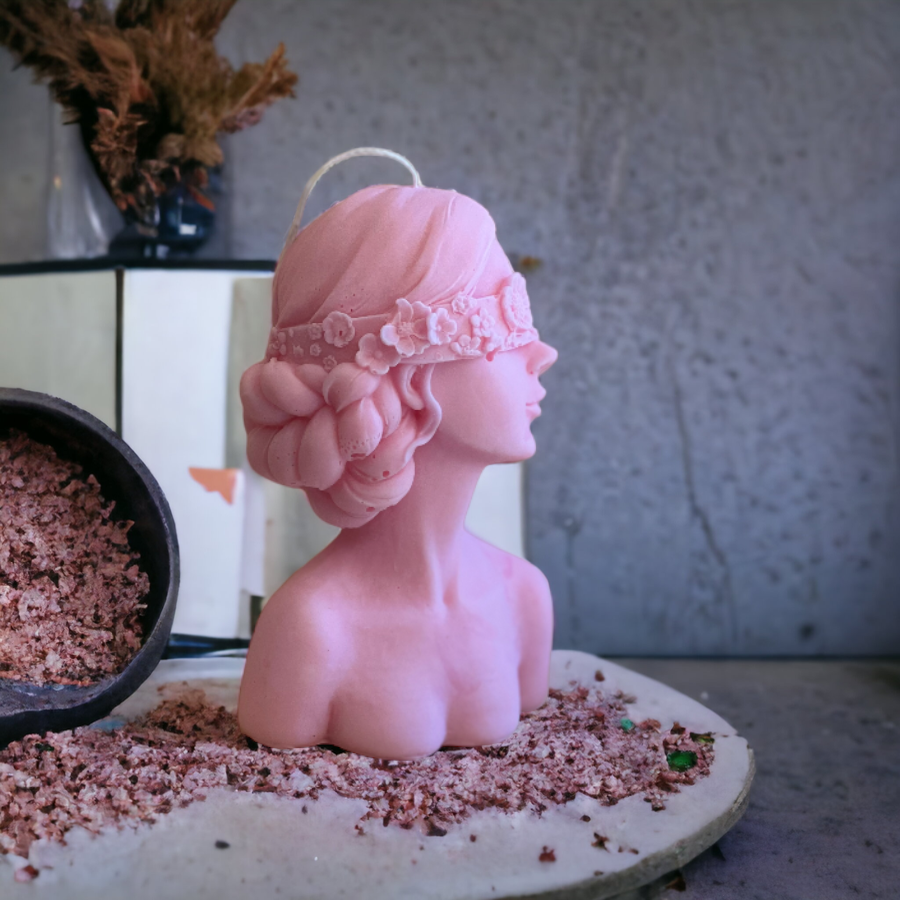 blind lady:flower lady candle:lady:head candle:large :pillar:candles:swirl:wedding:sets:decoration:yankee:anniversary:homedecor:aromatherapycandles2 Eirene – Goddess of Soft Power