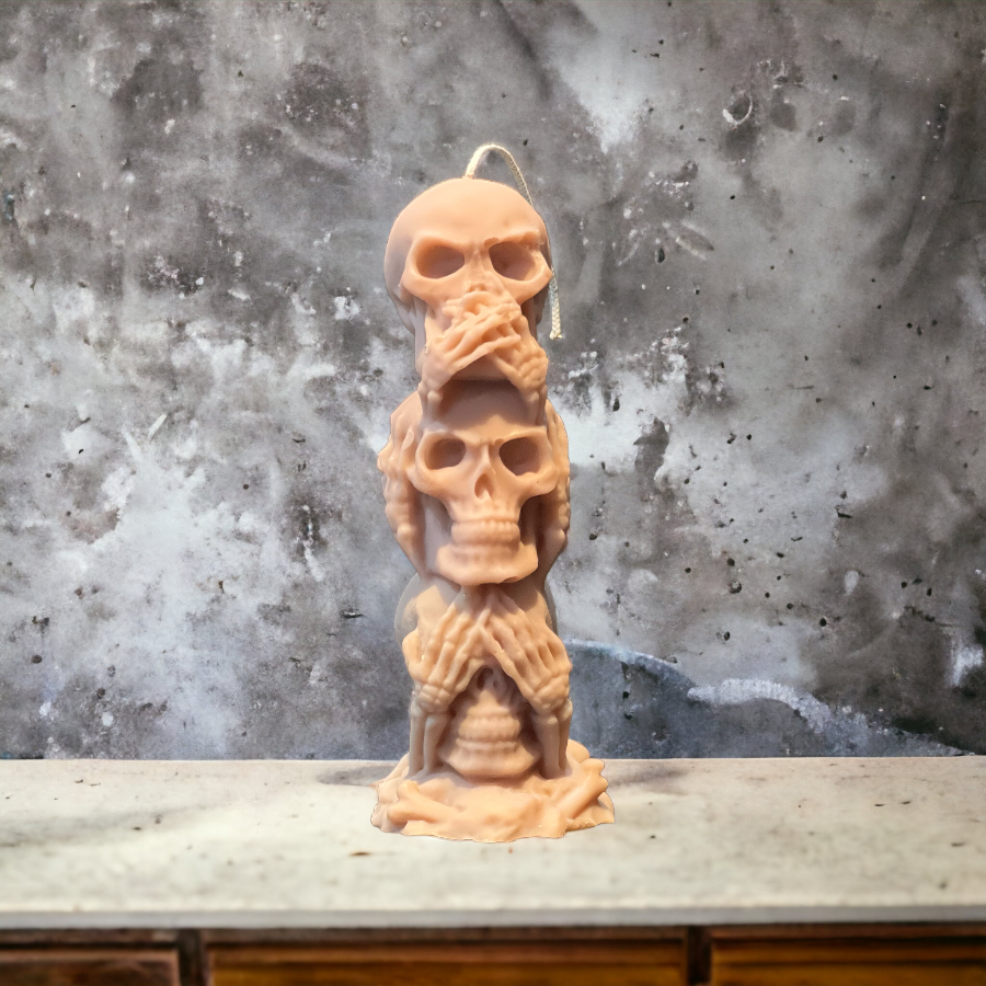 candle skull flower_pumpkin_halloween_autum cqandle :lady:head candle:large :pillar:candles:swirl:wedding:sets:decoration:yankee:anniversary:homedecor:aromatherapycandles8 See No Evil Hear No Evil Candle Skull