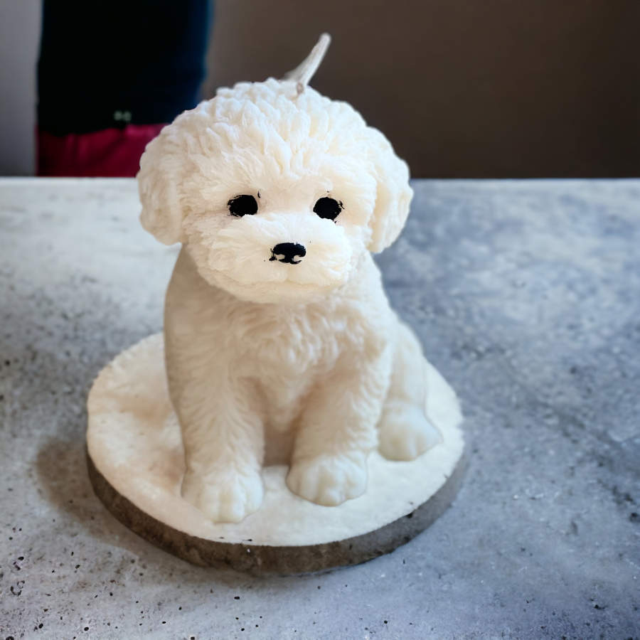 dog:pillar:candles:swirl:wedding:sets:decoration:yankee:anniversary:homedecor:aromatherapycandles Puppy – Sculptural Dog Candle