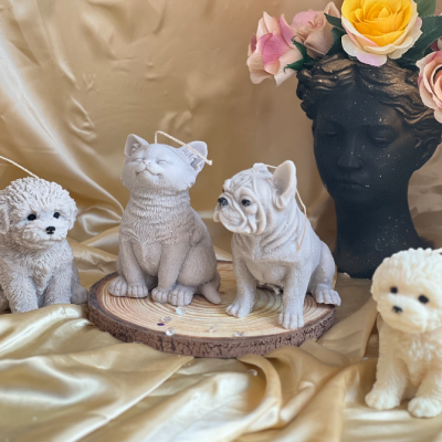 dog:pillar:candles:swirl:wedding:sets:decoration:yankee:anniversary:homedecor:aromatherapycandles4 Puppy – Sculptural Dog Candle