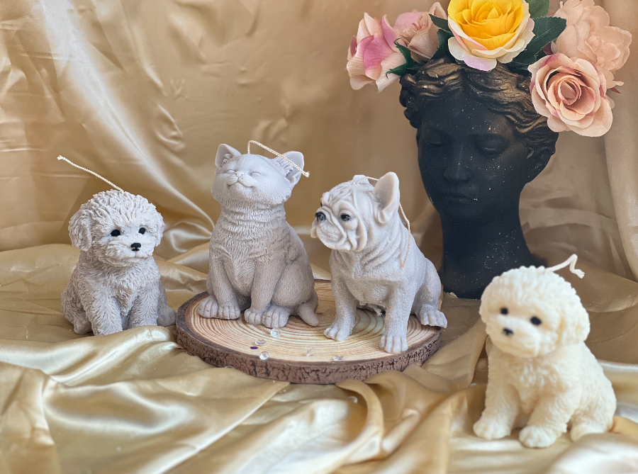 dog:pillar:candles:swirl:wedding:sets:decoration:yankee:anniversary:homedecor:aromatherapycandles4 Puppy – Sculptural Dog Candle
