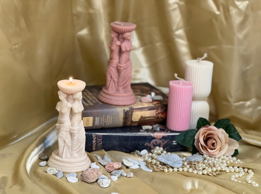 venus candle:venus de milo:lady:sculpture:aesthetic:candle:pillar:candles:swirl:wedding:sets:decoration:yankee:anniversary:homedecor:aromatherapycandles12 Caryatid – Sculptural Column Candle