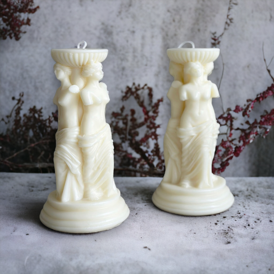 venus candle:venus de milo:lady:sculpture:aesthetic:candle:pillar:candles:swirl:wedding:sets:decoration:yankee:anniversary:homedecor:aromatherapycandles15 Caryatid – Sculptural Column Candle