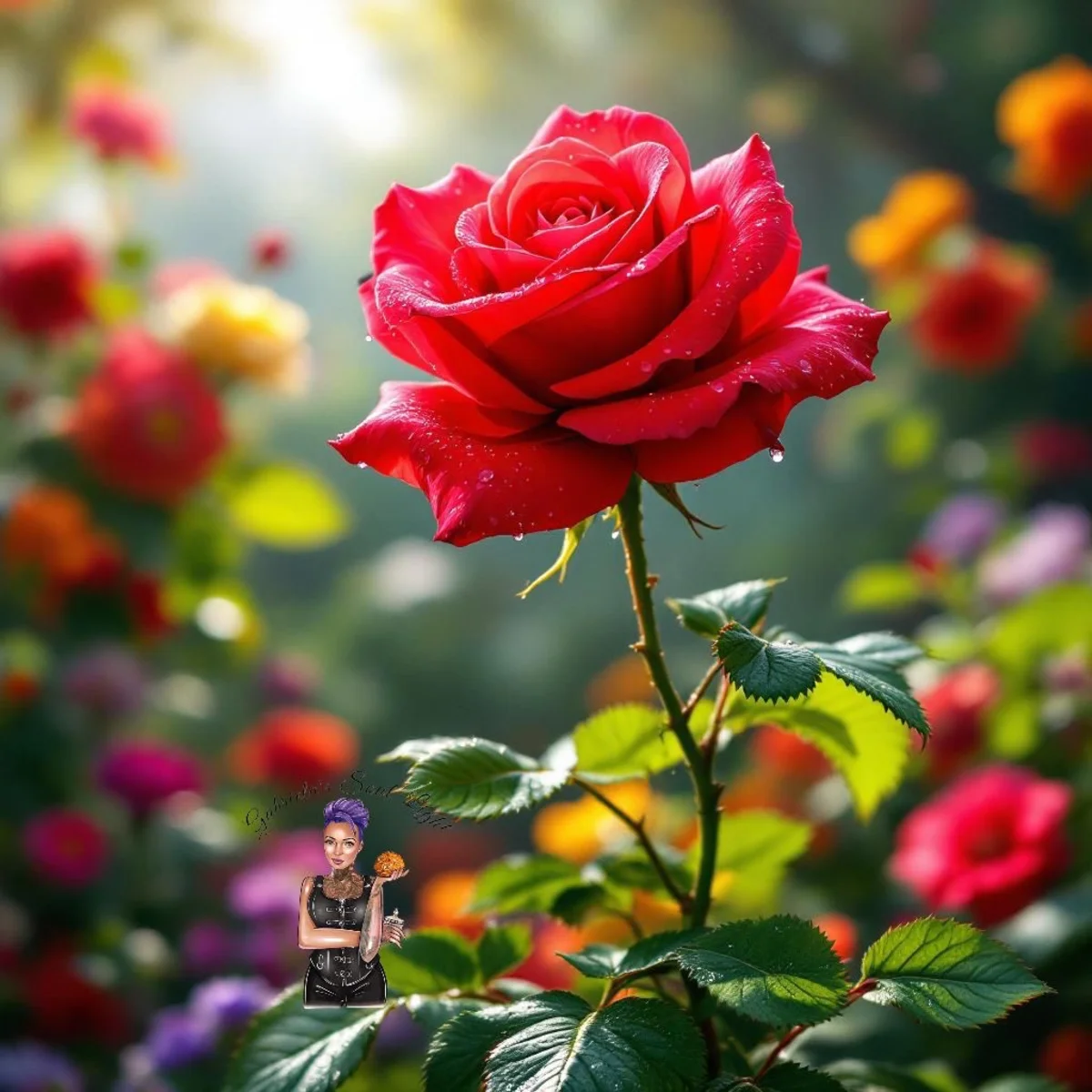 Rose Garden – Luxury Car Diffuser 8ml Rose Garden luxury car diffuser with wooden cap hanging in a vehicle
