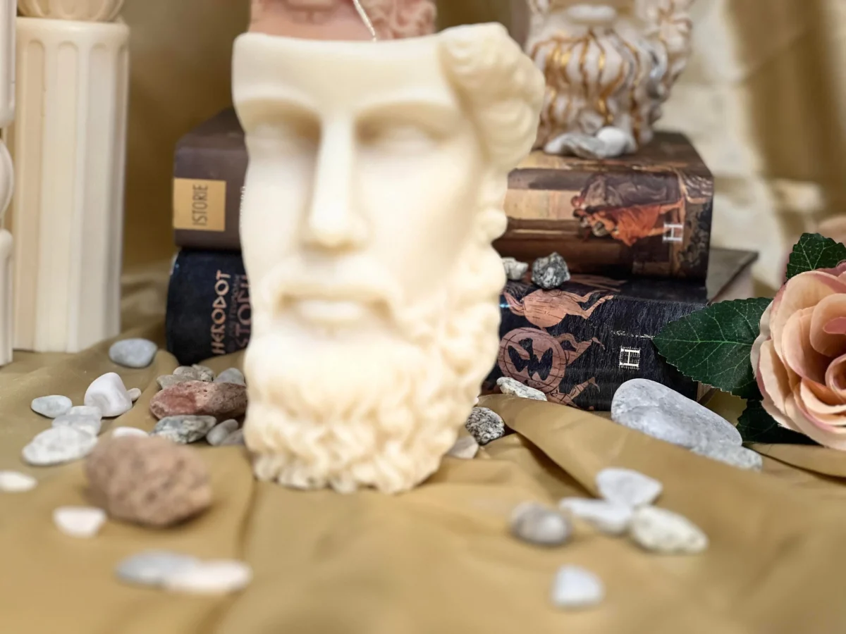 greek god candle UK handmade soy wax Cronos sculptural candle