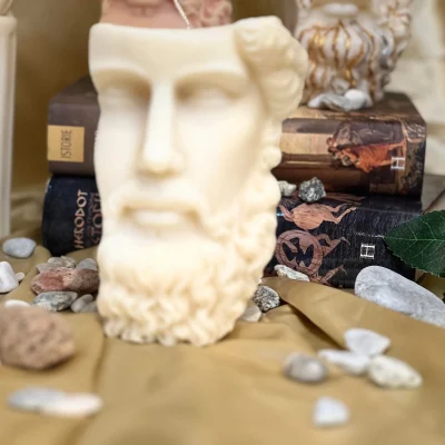 greek god candle UK handmade soy wax Cronos sculptural candle