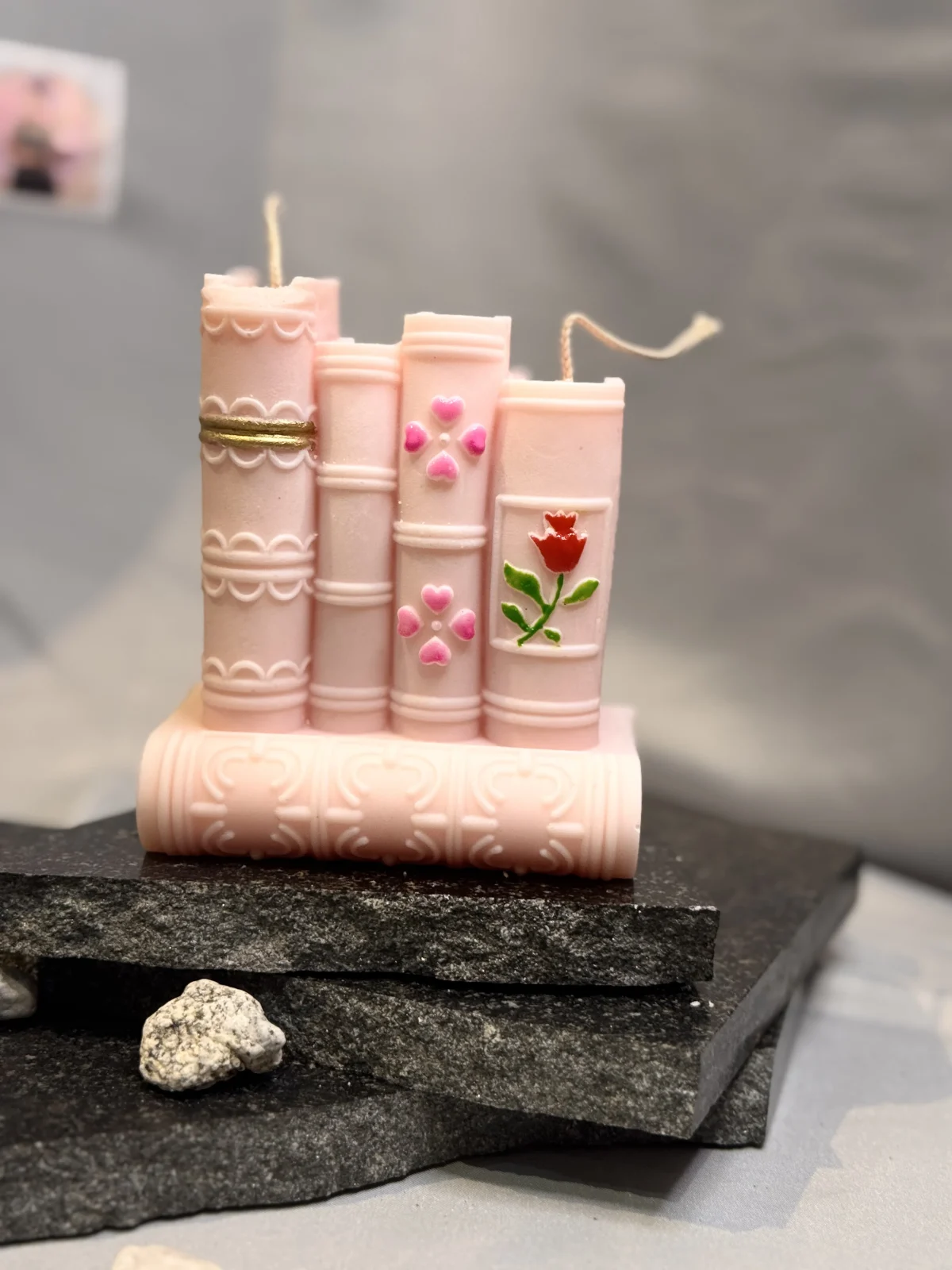Chronicle – Book Candle book candle UK handmade soy wax stacked books candle
