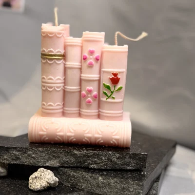 Chronicle – Book Candle book candle UK handmade soy wax stacked books candle