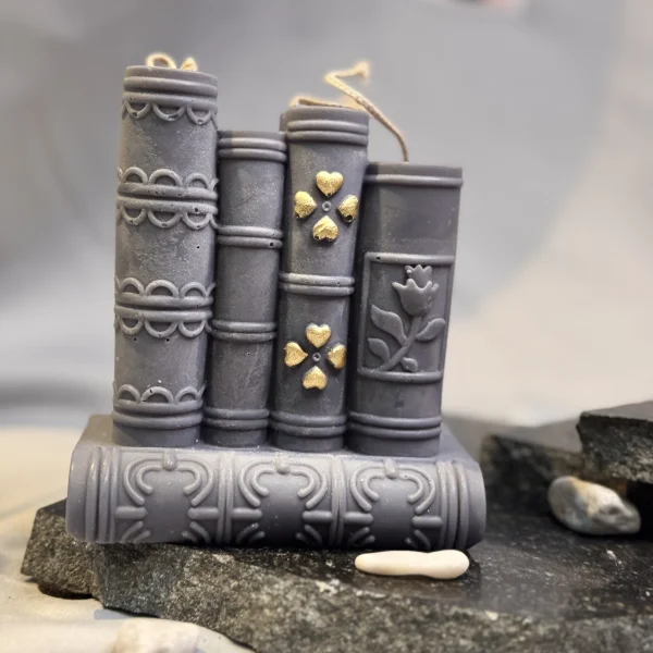 Chronicle – Book Candle book candle UK handmade soy wax stacked books candle
