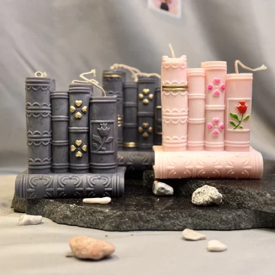 Chronicle – Book Candle book candle UK handmade soy wax stacked books candle
