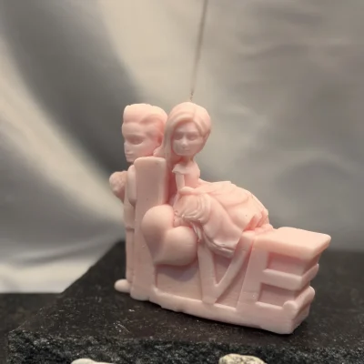 Forever Union wedding couple candle bride groom sculptural soy wax candle UK