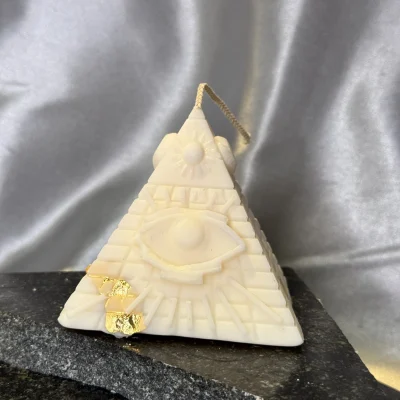 Illuminara pyramid eye sculptural candle handmade soy wax mystical candle UK
