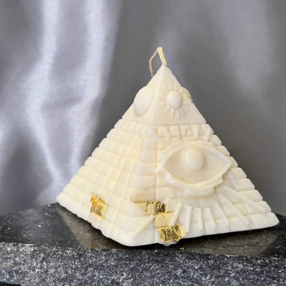 Illuminara pyramid eye sculptural candle handmade soy wax mystical candle UK