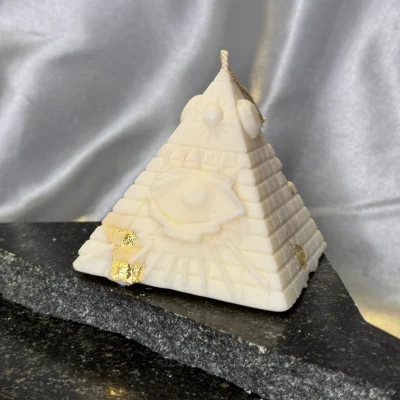 Illuminara pyramid eye sculptural candle handmade soy wax mystical candle UK