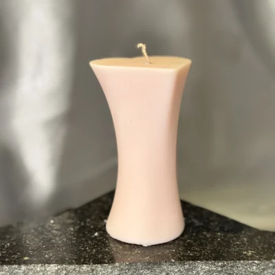 heart sculptural candle handmade pink soy wax romantic candle UK