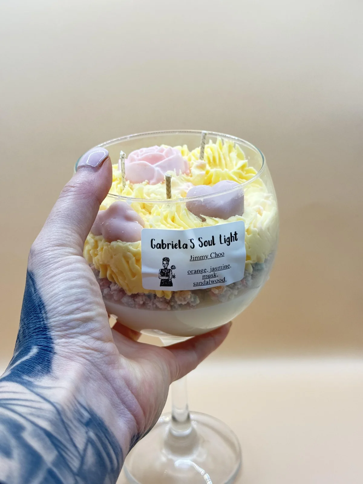 Personalised Strawberry Dessert Candle – Handmade Soy Wax Candle Strawberry dessert candle in gin glass handmade soy wax candle UK – personalised candles aromatherapy