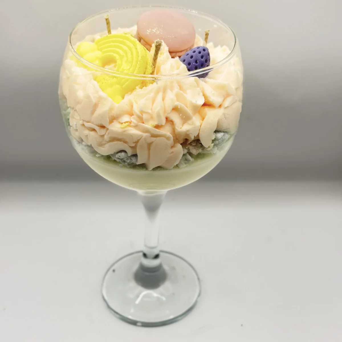 Personalised Strawberry Dessert Candle – Handmade Soy Wax Candle Strawberry dessert candle in gin glass handmade soy wax candle UK